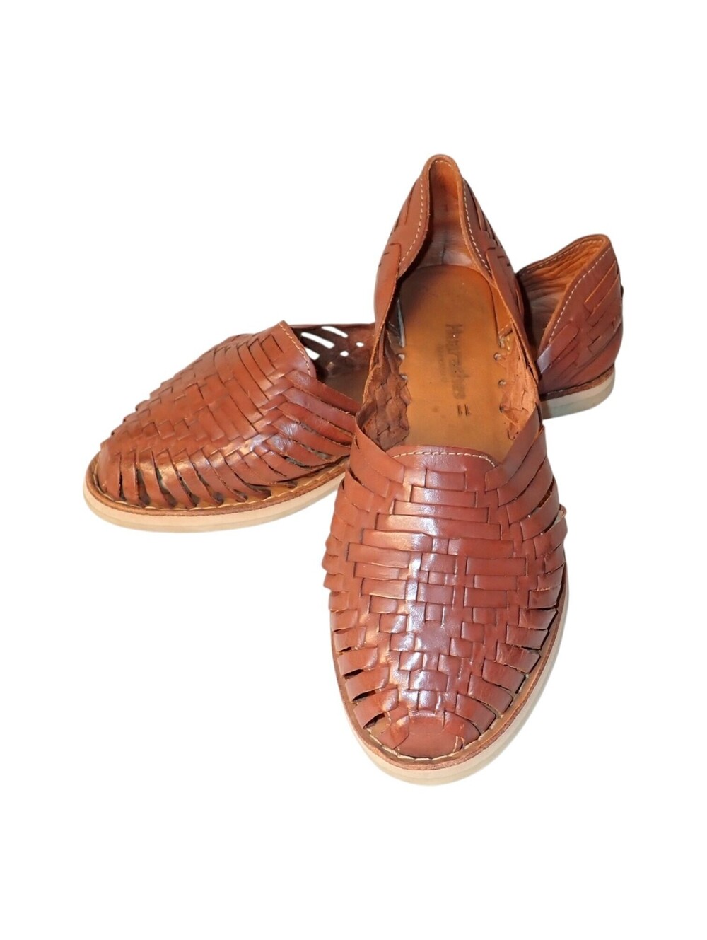 Huaraches Bearpaw Shoes 11 Brown Woven Leather Slip On Flats Casual Sandals